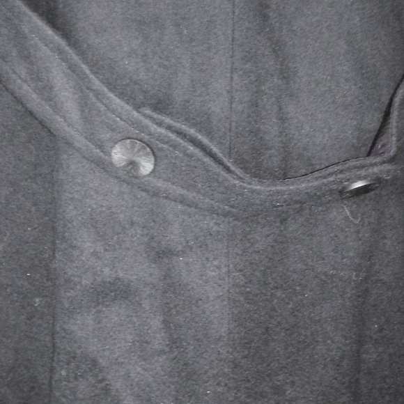 J.Hilary Black Wool Trench Coat Size 14 - Picture 14 of 16